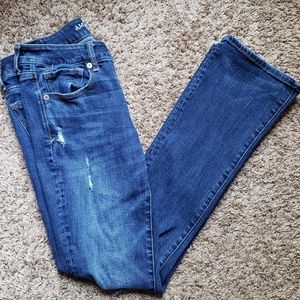 American Eagle distressed skinny kick jeans